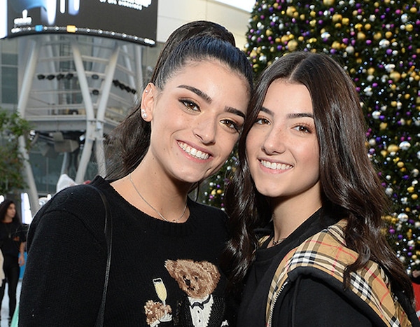 Charli and Dixie D'Amelio from Celebrities Celebrate the Holidays 2019